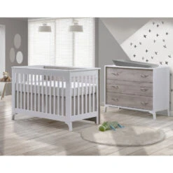 Tulip Metro Convertible Crib + 3-Drawer Dresser XL 11 Tulip Metro Convertible Crib + 3-Drawer Dresser XL -Kids Furniture Metro Collection 01 White and Ash Room shot 08 Crib min c64a86de a056 4d18 881c d199e59ecbd5