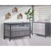 Tulip Metro Convertible Crib + 3-Drawer Dresser XL -Kids Furniture Metro Collection 01 White and Charcoal Room shot 10 crib min 46e50958 6f4f 4c04 a3fd 3d0fd2617a2c