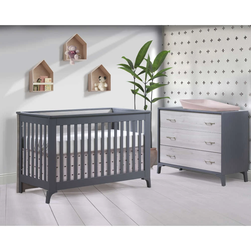 Tulip Metro Convertible Crib + 3-Drawer Dresser XL 3 Tulip Metro Convertible Crib + 3-Drawer Dresser XL