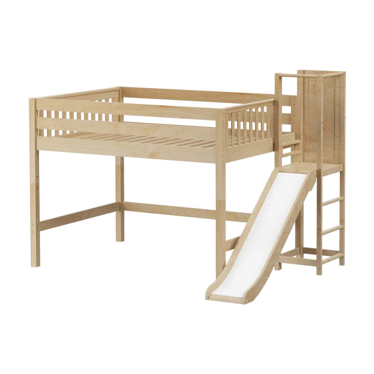 Maxtrix Full Mid Loft Bed With Slide Platform 3 Maxtrix Full Mid Loft Bed With Slide Platform