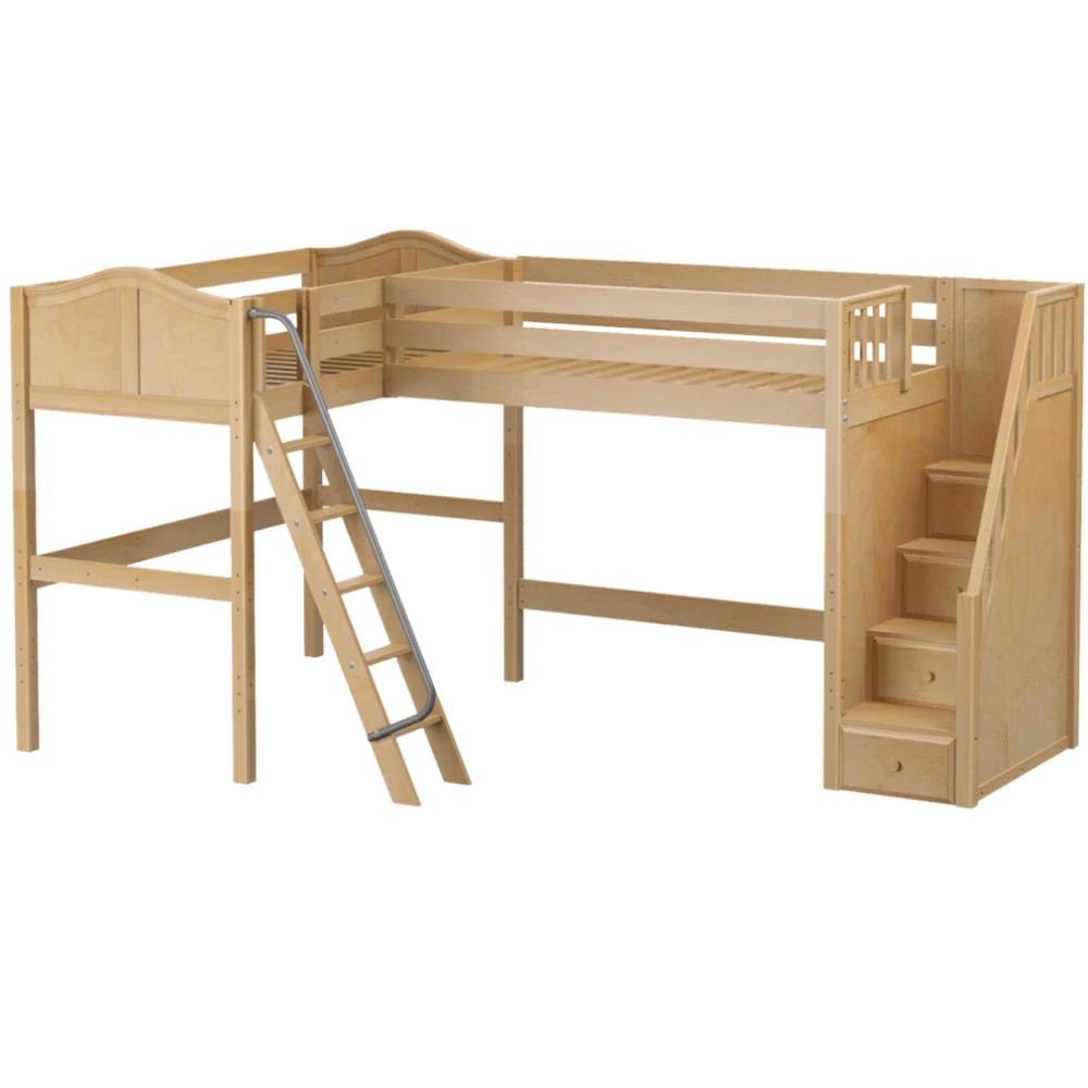 Maxtrix Twin High Corner Loft Bed With Ladder + Stairs - R 10 Maxtrix Twin High Corner Loft Bed With Ladder + Stairs - R - Image 8