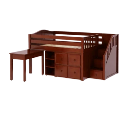 Maxtrix Full Low Loft Bed With Stairs, Storage + Desk -Kids Furniture PERFECT4 CC a28e8f12 00ca 475f aad6 ff239e501074