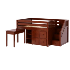 Maxtrix Full Low Loft Bed With Stairs, Storage + Desk -Kids Furniture PERFECT4 CP 37a195a3 2874 466d 9bd6 81b38546a0cb