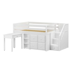 Maxtrix Full Low Loft Bed With Stairs, Storage + Desk -Kids Furniture PERFECT4 WP de9118c2 f2a0 4ee8 8733 2aa2dcc0f2f3