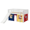 Maxtrix Twin Low Loft Bed With Straight Ladder, Curtain + Slide