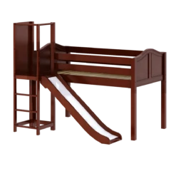Maxtrix Twin Low Loft Bed With Slide Platform -Kids Furniture POCUS CC c70067ba 9b07 4b76 ae37 5c68865689d9