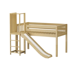 Maxtrix Twin Low Loft Bed With Slide Platform -Kids Furniture POCUS NS 09045215 3e67 4dee abec 7053d8b1b23c