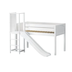 Maxtrix Twin Low Loft Bed With Slide Platform -Kids Furniture POCUS WP e91d6c81 3ea3 4a99 849d 08465167475a