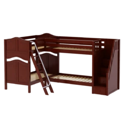 Maxtrix Twin High Corner Bunk Bed With Ladder + Stairs - R -Kids Furniture QUAD CC ddbcc9d5 8a93 445c a11e 73af1ba06877