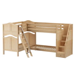 Maxtrix Twin High Corner Bunk Bed With Ladder + Stairs - R -Kids Furniture QUAD NC a76c8221 a3f5 4a9d a207 f16bc4f3a971