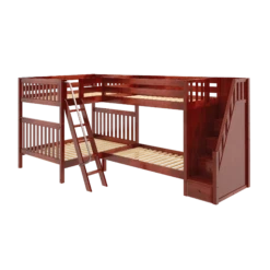 Maxtrix Full High Corner Bunk Bed With Ladder + Stairs - R -Kids Furniture QUANTUM CS 3c7de097 1fc6 451a 9c0a 9c2552a35134
