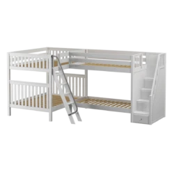 Maxtrix Full High Corner Bunk Bed With Ladder + Stairs - R