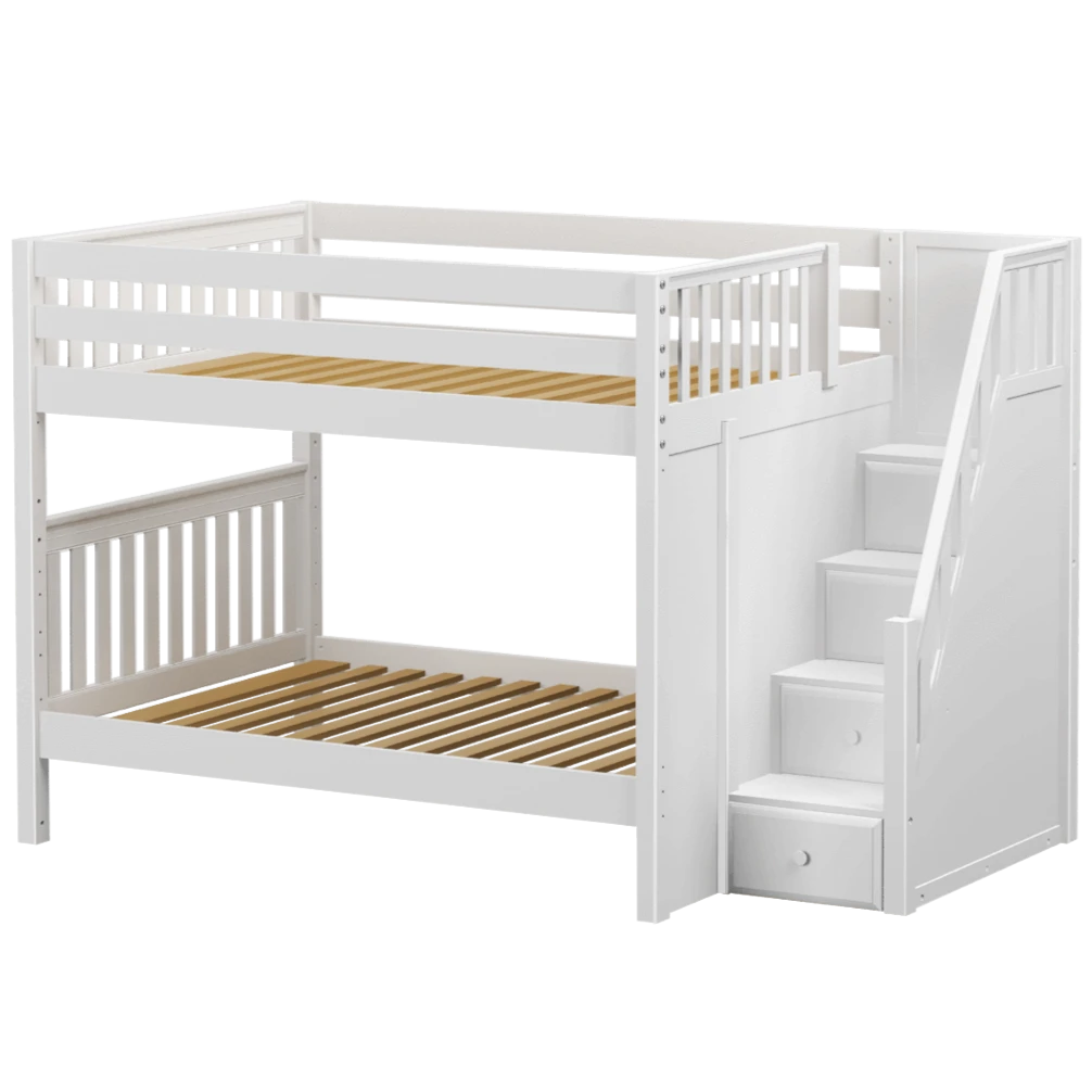 Maxtrix Full Medium Bunk Bed With Stairs 3 Maxtrix Full Medium Bunk Bed With Stairs