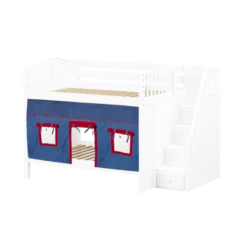 Maxtrix Full Medium Bunk Bed With Stairs + Curtain -Kids Furniture QUASAR21 WC