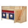 Maxtrix Full Medium Bunk Bed With Stairs + Curtain