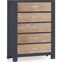 Natart Rustico Moderno 5-Drawer Dresser -Kids Furniture RM 5DD graphite natural oak