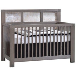 Natart Rustico Moderno ''5-in-1'' Convertible Crib -Kids Furniture RM crib grigio white bark