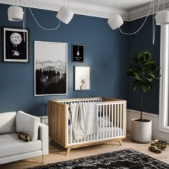 Romina Uptown Classic Crib -Kids Furniture RoomPhoto 01 Oak Dove2