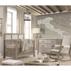 Natart Rustico "5-in-1'' Convertible Crib -Kids Furniture Rustico Collection Baby Room in Sugar Cane