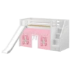 Maxtrix Twin Mid Loft Bed With Stairs, Curtain + Slide -Kids Furniture SAMBA23 WS d8fafe19 a4bc 42ab a6c2 015be7c6162e