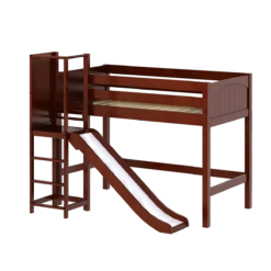 Maxtrix Twin Mid Loft Bed With Slide Platform -Kids Furniture SLOT CP 6333eac9 588a 4c34 8a06 0c979f00b6db