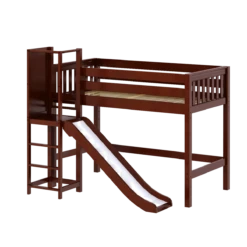 Maxtrix Twin Mid Loft Bed With Slide Platform -Kids Furniture SLOT CS 67afd3df 376e 4f91 8460 4e49ca693a2c