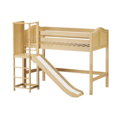 Maxtrix Twin Mid Loft Bed With Slide Platform -Kids Furniture SLOT NC