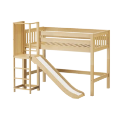 Maxtrix Twin Mid Loft Bed With Slide Platform -Kids Furniture SLOT NS