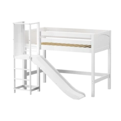 Maxtrix Twin Mid Loft Bed With Slide Platform -Kids Furniture SLOT WP