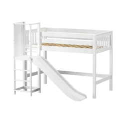 Maxtrix Twin Mid Loft Bed With Slide Platform -Kids Furniture SLOT WS