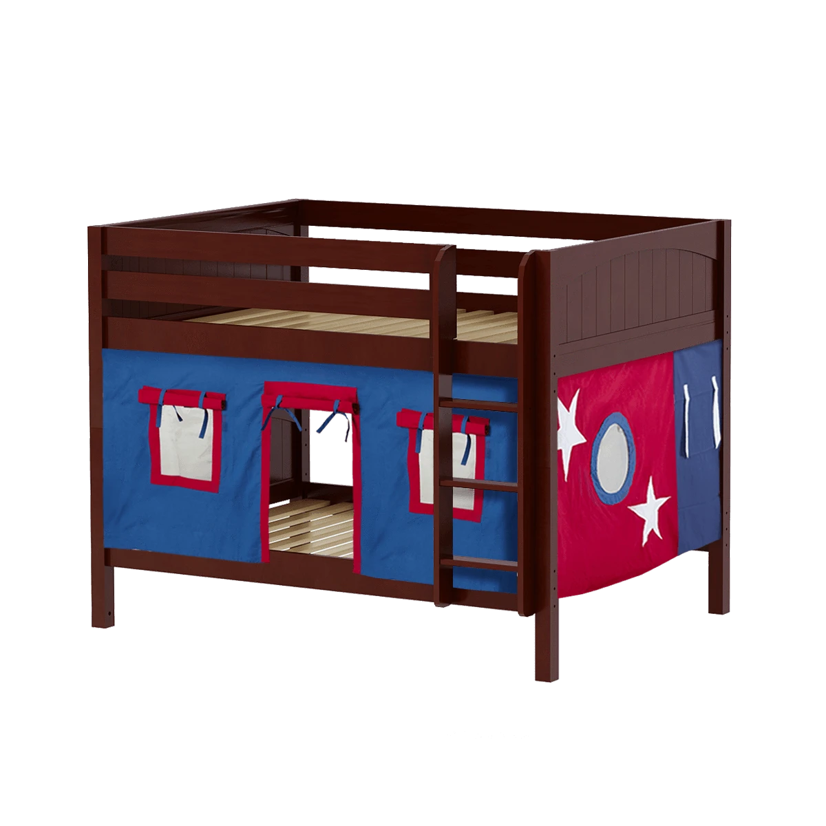 Maxtrix Full Low Bunk Bed With Straight Ladder + Curtain 4 Maxtrix Full Low Bunk Bed With Straight Ladder + Curtain - Image 2