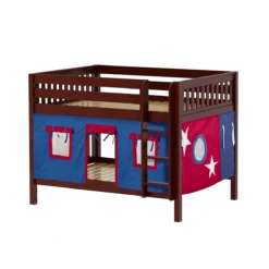 Maxtrix Full Low Bunk Bed With Straight Ladder + Curtain 24 Maxtrix Full Low Bunk Bed With Straight Ladder + Curtain -Kids Furniture SLURP21 CS 357a2d27 5f91 41c9 b05d 61ceee8c37e6