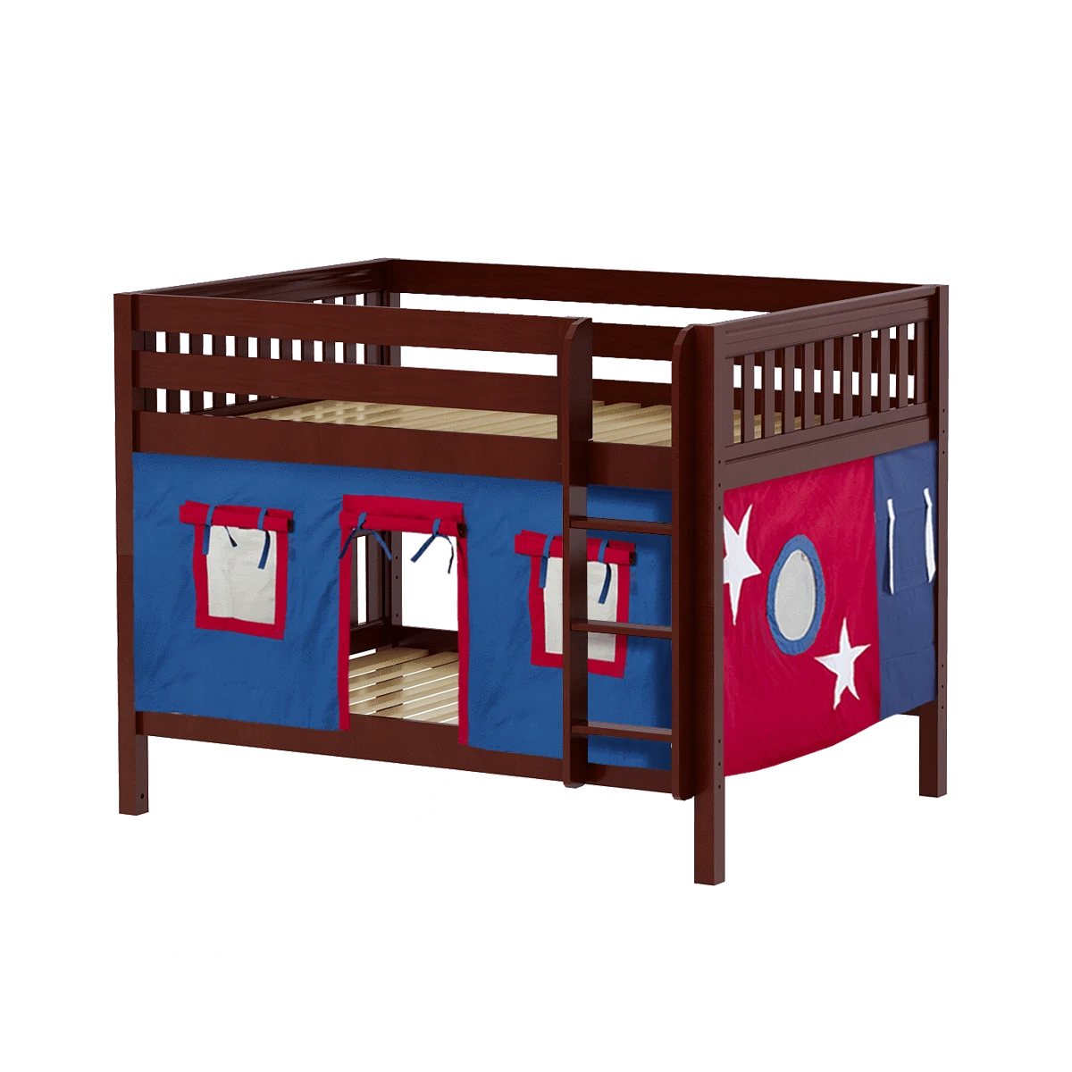 Maxtrix Full Low Bunk Bed With Straight Ladder + Curtain 5 Maxtrix Full Low Bunk Bed With Straight Ladder + Curtain - Image 3