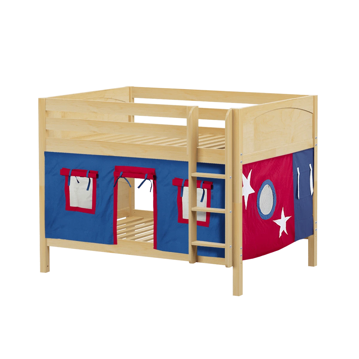 Maxtrix Full Low Bunk Bed With Straight Ladder + Curtain 8 Maxtrix Full Low Bunk Bed With Straight Ladder + Curtain - Image 6