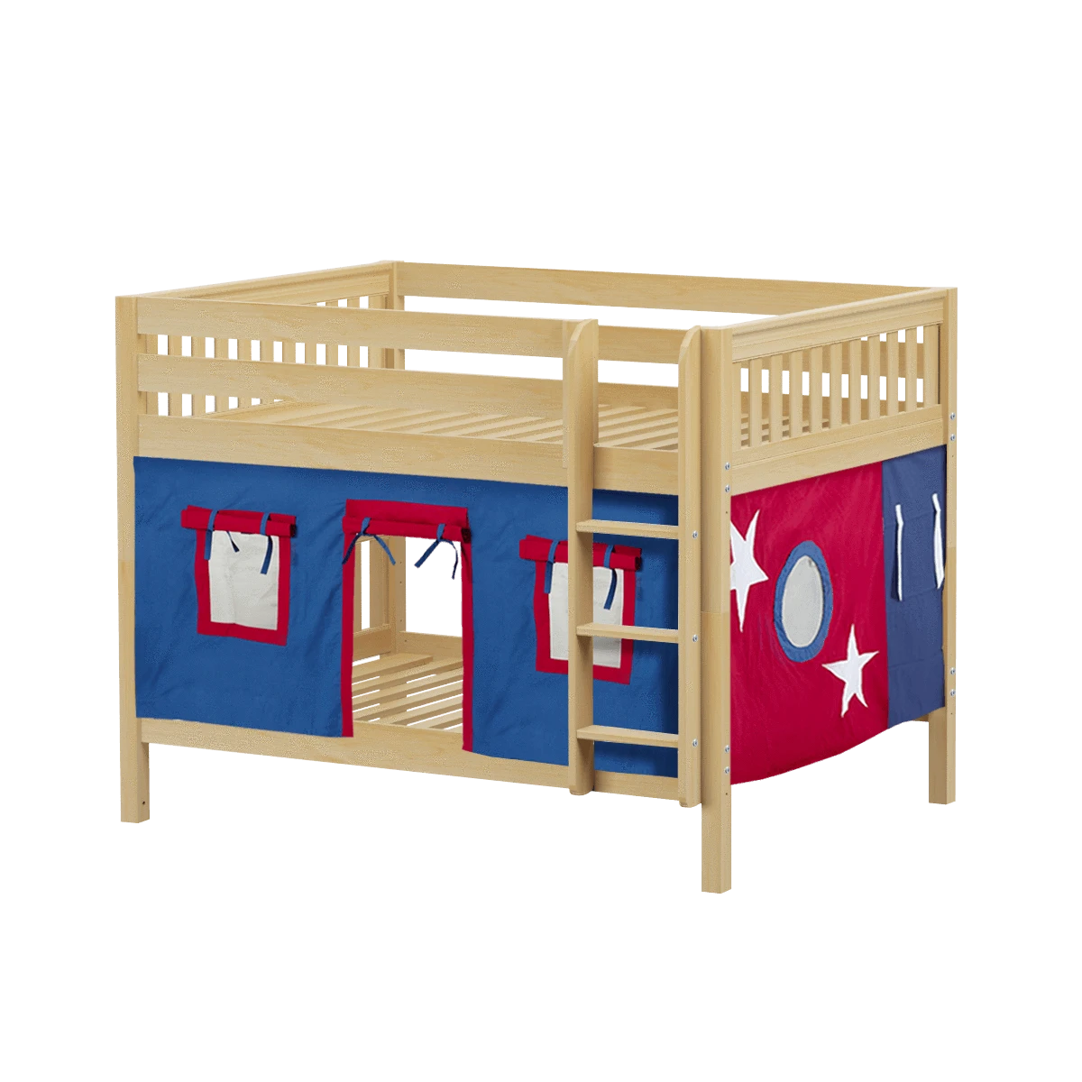 Maxtrix Full Low Bunk Bed With Straight Ladder + Curtain 9 Maxtrix Full Low Bunk Bed With Straight Ladder + Curtain - Image 7