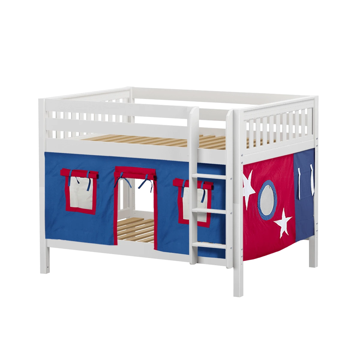 Maxtrix Full Low Bunk Bed With Straight Ladder + Curtain 11 Maxtrix Full Low Bunk Bed With Straight Ladder + Curtain - Image 9