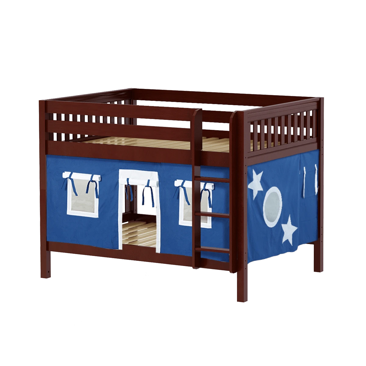 Maxtrix Full Low Bunk Bed With Straight Ladder + Curtain 14 Maxtrix Full Low Bunk Bed With Straight Ladder + Curtain - Image 12