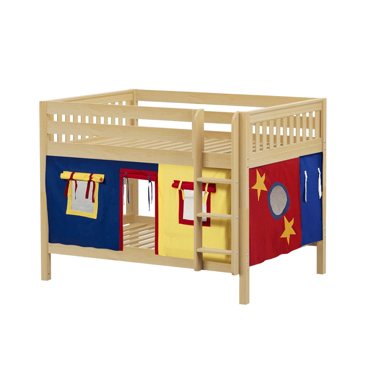 Maxtrix Full Low Bunk Bed With Straight Ladder + Curtain 3 Maxtrix Full Low Bunk Bed With Straight Ladder + Curtain