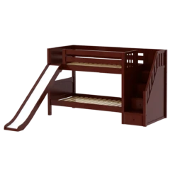 Maxtrix Twin Low Bunk Bed With Stairs + Slide -Kids Furniture SNIGGLE CP