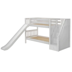Maxtrix Twin Low Bunk Bed With Stairs + Slide -Kids Furniture SNIGGLE WS 0b81fdc4 2a04 471e 9ab0 83e89106b90b