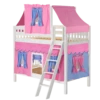 Maxtrix Twin Medium Bunk Bed With Angled Ladder, Top Tent + Curtain