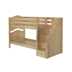 Maxtrix Twin Low Bunk Bed With Stairs -Kids Furniture STACKER NC