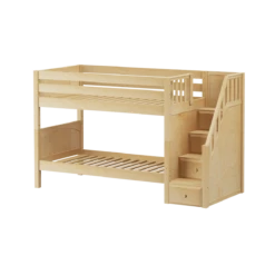 Maxtrix Twin Low Bunk Bed With Stairs -Kids Furniture STACKER NP