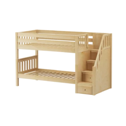 Maxtrix Twin Low Bunk Bed With Stairs -Kids Furniture STACKER NS