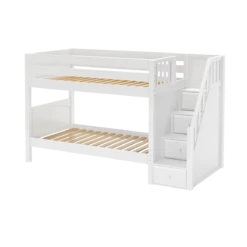 Maxtrix Twin Low Bunk Bed With Stairs -Kids Furniture STACKER WP
