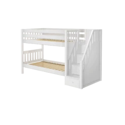 Maxtrix Twin Low Bunk Bed With Stairs