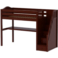 Maxtrix Twin High Loft Bed With Stairs + Desk -Kids Furniture STAR11 CC 8911eca5 f8cd 4048 afbf 85b17818bc12
