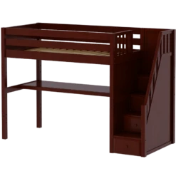 Maxtrix Twin High Loft Bed With Stairs + Desk -Kids Furniture STAR11 CP ef298c5a c3dd 4997 ad39 45d7ffb427ec