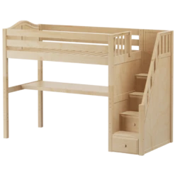 Maxtrix Twin High Loft Bed With Stairs + Desk -Kids Furniture STAR11 NC 98fccd07 fce5 4a3c b7ba 4558a0d91240
