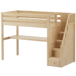 Maxtrix Twin High Loft Bed With Stairs + Desk -Kids Furniture STAR11 NP 67661637 a674 437f 90d0 0494f0335b15